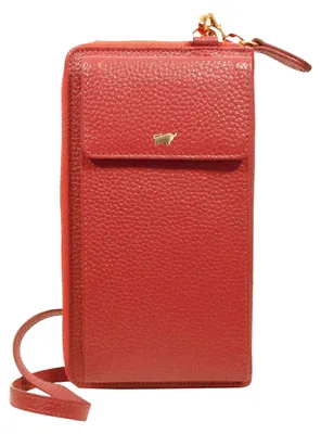 Produktbild von Handytasche ASTI Reißverschluss-Geldbörse mit Handyfach rot Damen - Leder
