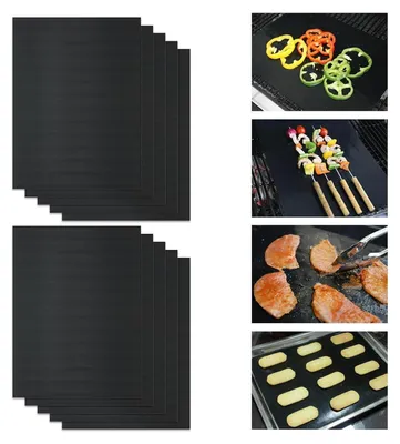 Produktbild von 10er Universal teflon ofen herdmatte 40x50cm, Antihaft- Backofeneinlagen fš¹r den Boden des Backofens, Wohnaccessoires & Kš¹chenzubeh?r (Schwarz)