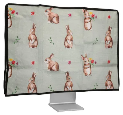 Produktbild von kwmobile Leinen Hülle kompatibel mit 24-26" Monitor - Schutzhülle Staubschutz Abdeckhaube für PC Bildschirm - Computer Screen Cover Staubhaube Haube -