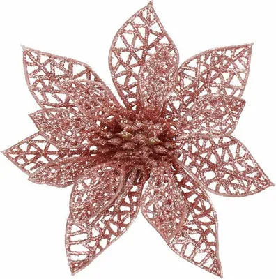 Obrázek produktu pro Vánoční hvězda s klipem 9x9 cm růžová