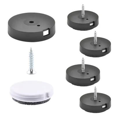 Produktbild von WAGNER QuickClick® Filzgleiter & Kunststoffgleiter 2in1 DUO - zum Schrauben, je 4x Basis, Schraube, Einsatz Ø 30 mm, DE Ware - 15781000