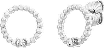 Produktbild von Julie Julsen Ohrstecker 925/- Sterling Silber 1,0cm weiß Zirkonia weiß 148220026