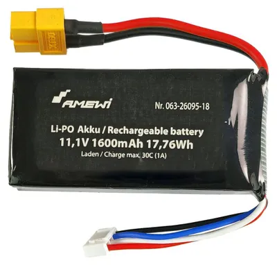 Obrázek produktu pro LiPo baterie Amewi, 3S, 11,1V, 1600mAh, konektor XT60