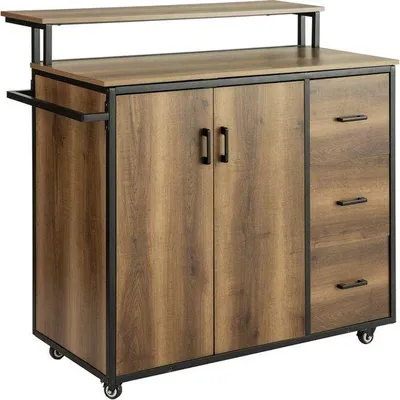 Obrázok produktu pre Kuchynský vozík Braun – kuchynská skrinka – kuchynský vozík – Braun – 113 x 69 x 106 cm