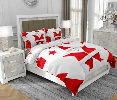 Produktbild von Bettwäsche 200x220 cm + 2x70x80 cm, 3-teilig, 100% Baumwolle, Satin, Reißverschluss, Rot - SOVIO | So.8011