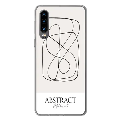 Produktbild von MuchoWow® Handyhülle Schutzhülle Hülle für Huawei P30 Kunst - Linienkunst - Abstrakt Silikon Softcase Handy Hülle - Kartenbesitzer