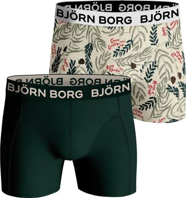 Zdjęcie produktu dla Björn Borg - Męskie - Bokserki Essential 2-pack - Wielokolorowe/zielone - Gr. S
