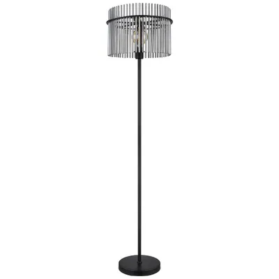 Produktbild von Stehlampe, Metall, schwarz, Glas, rauchfarben, H 152 cm