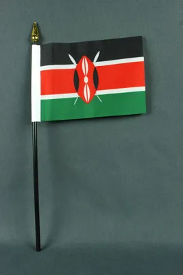 Produktbild von Flagge am Stab Kenia 10x15 cm Handflagge Stockflagge Fähnchen