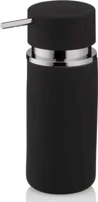 Image de Distributeur de savon de salle de bain - céramique - noir - 7 cm x 17 cm