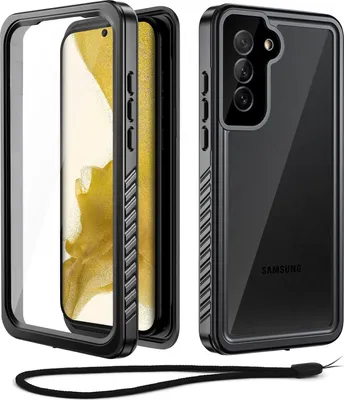 Immagine prodotto di Custodia impermeabile per Samsung Galaxy S22, custodia impermeabile IP68 per telefono cellulare, custodia protettiva antiurto antipolvere a 360 gradi con protezione dello schermo, nero