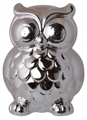 Produktbild von Ewax Große Keramik-Spardose Eule 14 cm Grau