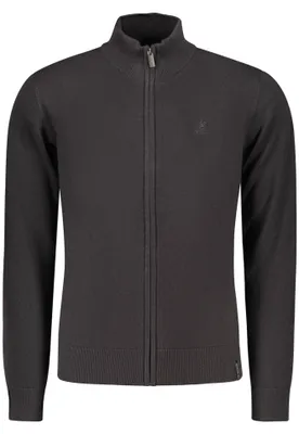 Produktbild von Eleganter Herren-Cardigan aus schwarzem Strick mit Reißverschluss
