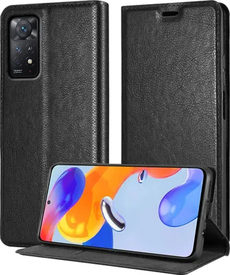 Obrázek produktu pro Cadorabo pouzdro pro Xiaomi RedMi NOTE 11 PRO+ Protective Cover in Black Pouzdro na mobil s magnetickým zavíráním