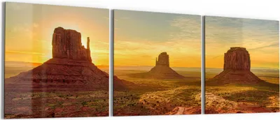 Produktbild von DEQORI Glasbild Echtglas 3x50x50 cm 'Sandsteinformationen' Wandbilder XXL groß