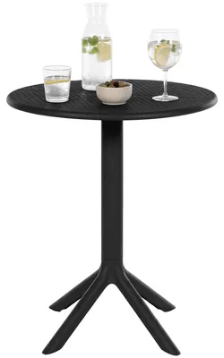 Produktbild von CLP Gartentisch Lacota rund 60 cm wetterfest UV-beständig für Balkon | Farbe schwarz, KI-generiertes Bild
