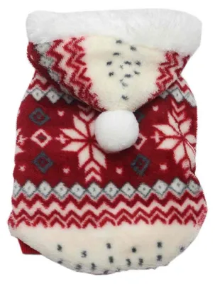 Immagine prodotto di Maglione per cani, con cappuccio, colore rosso, taglia XL, in cotone, caldo