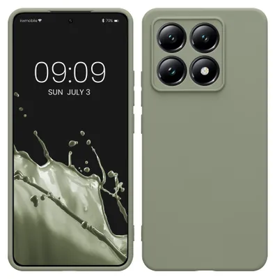 Produktbild von kwmobile Handyhülle für Xiaomi 14T Hülle - weiches Handy Silikon Case - Schutzhülle Cover - Graugrün