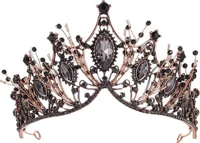 Produktbild von Queen Crown Gothic Strass Hochzeit Diademe und Krone für die Braut Handgemachte Kristall Stirnband Tiara für Frauen – Hochzeit Halloween Faire Kostüm Geburtstag Musik Festival Haarschmuck,Schwarz