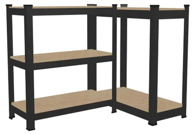 Produktbild von Metallregal, 180 x 90 x 40 cm, schwarz