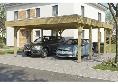 Produktbild von Doppelcarport SKAN HOLZ Friesland inkl. Pfostenanker 546 x 708 cm kesseldruckimprägniert