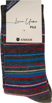 Obrázek produktu pro Pánské ponožky CIOCCA, pár teplých a měkkých krátkých ponožek z fleece, č. výrobku 664/1, velikost 40–45, 9 % polyamid, 1 % Elastan, 90 %.Polyakryl