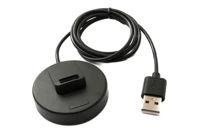 Produktbild von SYSTEM-S USB 2.0 Kabel 93 cm Ladestation Stecker zu Buchse für Smartwatch in Schwarz