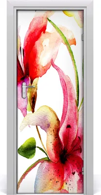 Produktbild von Tulup Türaufkleber 75x205 cm Dekorative Aufkleber Selbstklebend Wasserdichte Tapete Abnehmbar Schlafzimmer Wohnzimmer Wohnkultur - Lilie
