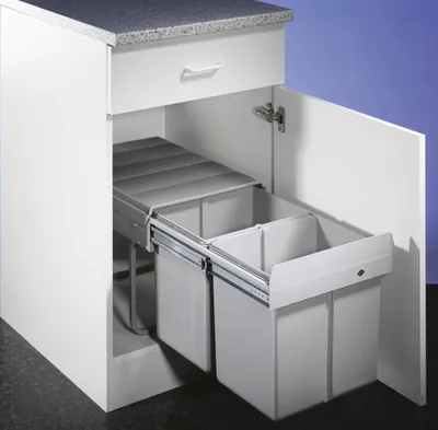 Immagine prodotto di Hailo Double 2 DS. Cestino per rifiuti, grigio alluminio.  - Cestino per rifiuti