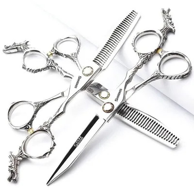 Produktbild von Friseurschere 6 Zoll 440c Edelstahl Silber 3-teiliges Set