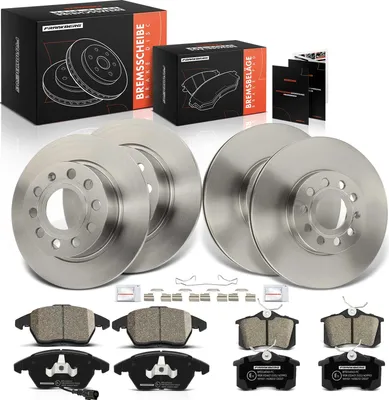 Productafbeelding van Frankberg 4x remschijven 8x remblokken vooras achteras voor Audi