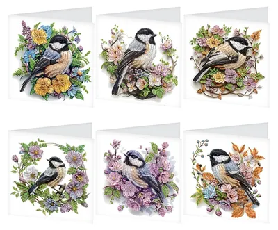 Diamond Painting Wenskaarten Set 6 Stück mit Umschlägen