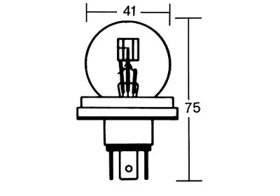 Immagine prodotto di Lampadina principale per fari 6V 45/40W P45T