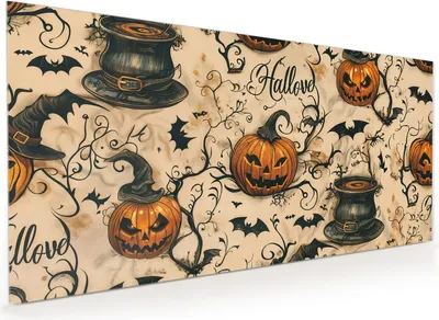 Produktbild von Küchenrückwand Spritzschutz Glas mit Motiv Halloween Kürbisse 40 x 40 cm