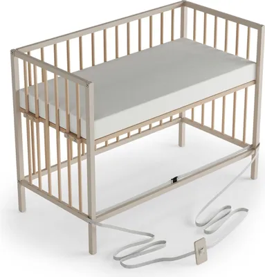 Produktbild von Beistellbett 60x120 cm mit Matratze Cloud Air, Rollen & Umbauseite - sahara dust/natur - Dreamy 4 in 1 Bett
