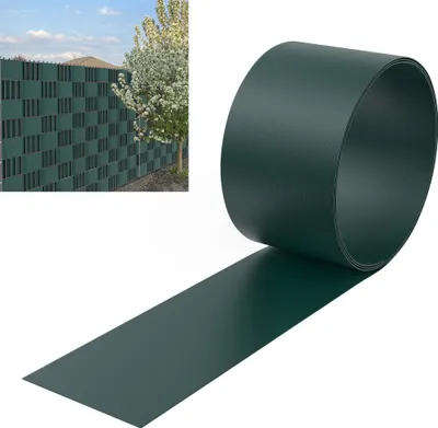 Produktbild von UISEBRT 30 X Hart PVC Sichtschutz Sichtschutzstreifen Für Doppelstabmatten Balkon Gartenzaun Grün 2,5m x 19cm