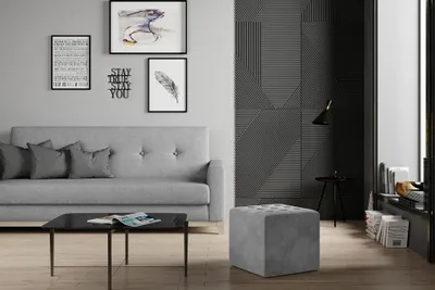 Image de Tabouret cube DARIAN - gris clair