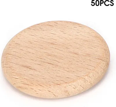 Obrázok produktu pre Prázdne drevené disky, okrúhle drevené špajdle, bukové drevo 50 kusov okrúhlych drevených špajlí bez otvoru DIY, DIY dekorácie doplnky na w��nschen (3,8 cm)