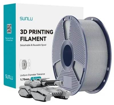 Obrázek produktu pro PLA filament – filament pro 3D tisk – 1 kg – 1,75 mm – tolerance ±0,02 mm – 330 metrů – pro 3D tiskárny FDM – stříbrná barva