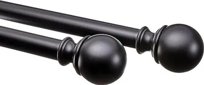 Productafbeelding van Amazon Basics uitschuifbare gordijnroede met kogeluiteinden, 19 mm diameter, 91 tot 183 cm, zwart