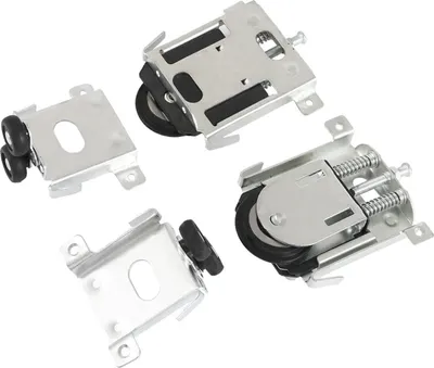 Produktbild von 2er-Pack Schiebetürrollen für Kleiderschrank, für Schranktürräder, Schrankrollen, Schienenführungen, mit Pufferpolster, Nylon, Silber