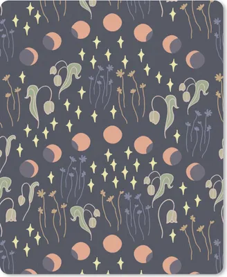 Produktbild von MuchoWow® Mauspad Mousepad Weltraum - Mond - Sterne - Blumen - Muster 30x40 cm - Mousepads - Maus Mat - Pad - Mausunterlage - Mausmatten
