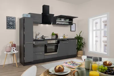 Produktbild von Küche Küchenzeile Küchenblock Eiche Grau Amanda 250 cm Respekta Premium