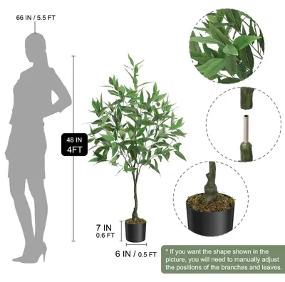 Obrázek produktu pro Umělý eukalyptus – umělá rostlina do interiéru – výška 120 cm – realistické listy – na podlahu – plast – dekorace do bytu