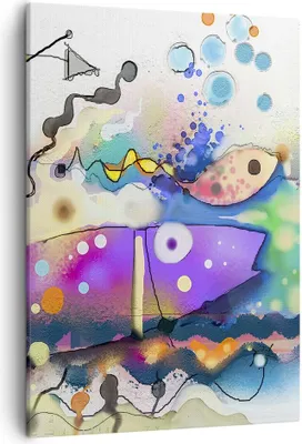 Produktbild von Bild auf Leinwand - Leinwandbild - Einteilig - Fisch Abstraktion - 50x70cm - Wand Bild - Wanddeko - Wandbilder - Leinwanddruck - Kunstdruck - Wanddekoration - Leinwand bilder - Wandbild - PA50x70-4096