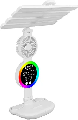 Zdjęcie produktu dla Lampa biurkowa LED ze sterowaniem dotykowym, ładowalna, bezstopniowo ściemniana, składana lampka biurkowa z datownikiem i uchwytem na długopis