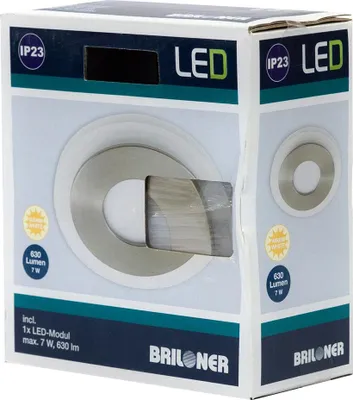 Produktbild von Briloner LED Einbauleuchte rund Nickel matt IP23 7W 630lm warmweiß 3000K Leuchtrand schaltbar