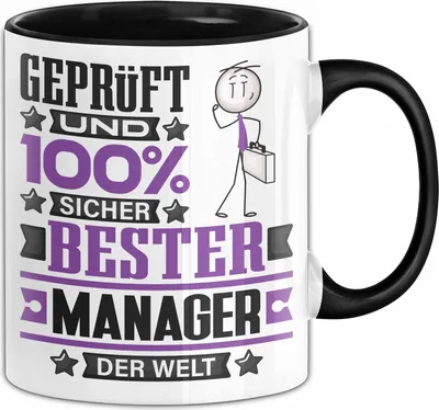 Produktbild von Manager Geschenk Lustiger Spruch für Manager Geschenkidee Bester Manager Der Welt (Schwarz)