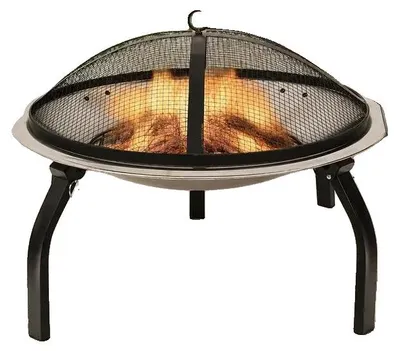 Obrázek produktu pro Ohniště, gril 2 v 1, přenosný design pro venkovní použití, stříbrná barva