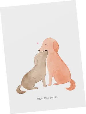 Produktbild von Mr. & Mrs. Panda Postkarte Hunde Liebe - Weiß - Geschenk, Vertrauen, Ansichtskarten, Sprüche, Postkarten, Herz, Hund, Ansichtskarte, Grußkarte, Kuscheln, Fotokarte